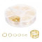 sourcing map 1Set Sprungring mit Split O Ringe Kit 4mm 5mm 6mm 7mm 8mm 10mm für DIY Goldton