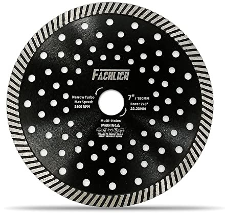 FACHLICH Diamant-Trennscheibe, 180 mm, Premium-Turbo-Felge für Stein, Granit, Marmor