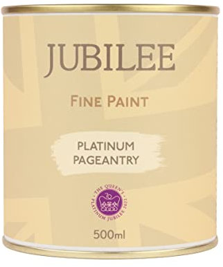 Guild Lane Jubilee Furniture Paint – Upcycle & Transform Wood, Metal & Glass – Soft Sheen Finish for Indoor & Outdoor – Durable & Easy to Apply Multi-Surface Paint (Platinum Pageantry, Grey, 500ml)