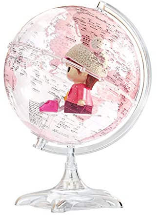 Globes of Earth Globe terrestre 8,5 Pouces Rotation Automatique à 360 ° Globe terrestre géographique Rose Globe terrestre avec Carte du Monde Globe éducatif Cadeaux Enfants Globes géographiques