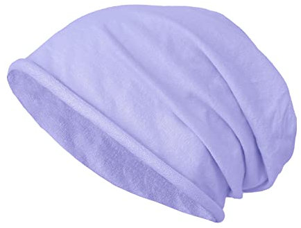 JOPHY & CO. Berretto 100% cottone Elastico e Lungo Unisex per Adulti Uomo Donna e Bambini Cappello in Stile Slouch Leggero cod.1213 (Lilla, Adulto)