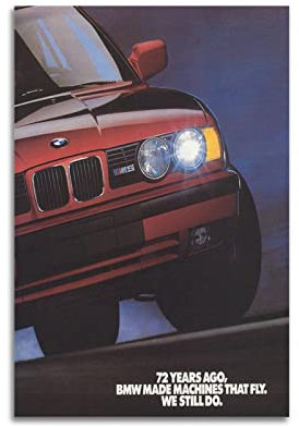 Vintage Sport Auto Poster für BMW M5 E34 Supercar Poster Dekorative Malerei Leinwand Wand & Kunstdruck Moderne Familie Schlafzimmer Dekor 50 x 75 cm
