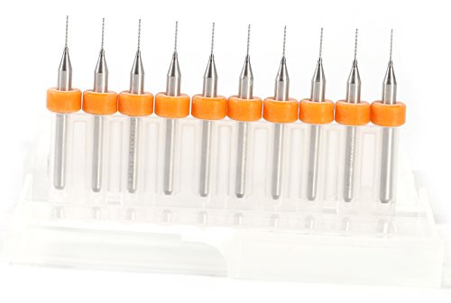 Garosa Jeu 10 Micro Forets Carbure Tungstène 0.1-1.4mm pour PCB Perçage Précision Circuits Imprimés Cartes Électroniques Haute Résistance
