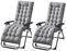 JTBDWOSK Liegestuhl Auflage, Dicke Lange Gartenliegen-Auflage Sofapolster Relaxliegenauflage für draußen, Terrasse, Sonnenliege, Bank, Liegestuhl, Kissen,Grau,2 Stück (1er Pack)