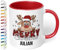 True Statements Weihnachtstasse mit Namen personalisiert „Merry Christmas“ - mit Rentier-Motiv - 330ml Keramik Kaffeebecher mit Spruch – Geschenk für Kollegen & Familie (Rot)