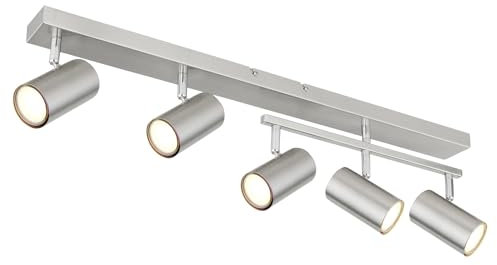 GLOBO Deckenleuchte - Nickel matt - Metall - 5-flammig - B 70 cm