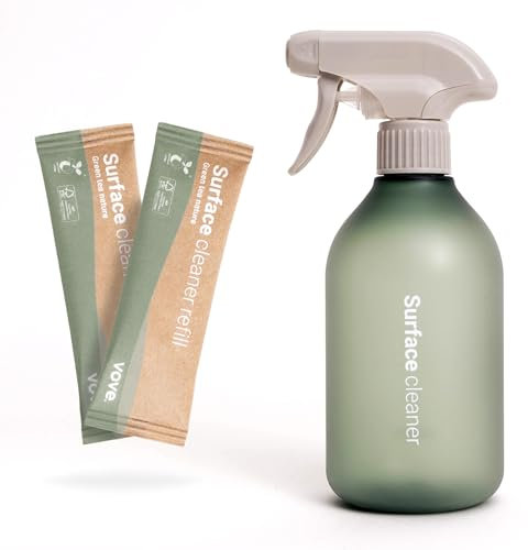 Vove | Premium Multi-surface All Purpose Cleaning 2x Refills & Spray Bottle | Household Cleaning a Sparkling Home | Plant-Based & Biodegradable | Plastic Free | Scandinavian Design
