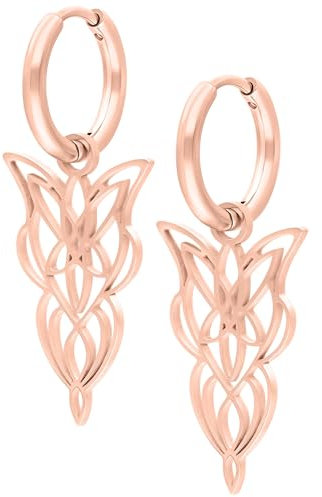 Wildcat Ohrringe - Little Elves Hoops - Creolen aus Edelstahl mit Anhänger - wasserfest, langlebig, hautverträglich - roségold