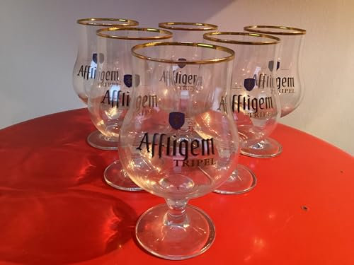 Lot de 6 verres a bière affligem 25cl 50cl neuf