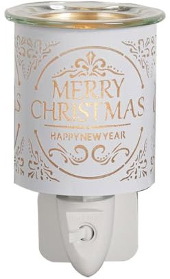 Aroma White & Gold Merry Christmas Plug In Wax Melt Warmer