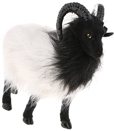 Milageto Bauernhof Dekofigur Ziege Schaf Skulptur für den Garten, 19x10x20cm