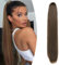 Gairyan 60cm Pferdeschwanz Haarteil Zopf Extensions Lang Glatt Klammer Claw Clip in Ponytail Extensions Synthetik Haare Extensions Gerade Haarteil Haarverlängerung für Frauen (Chestnut Brown)