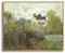 hyidecorart Vintage Leinwand Bilder mit Rahmen Holz, 30x40 cm Wandbilder Wohnzimmer Claude Monet Rose Garten Bild Aesthetic, Wanddeko Schlafzimmer Gemälde Badezimmer Kunst Büro Zimmer Esszimmer
