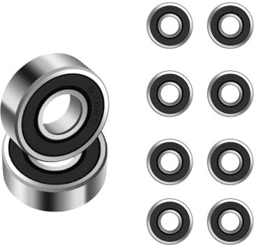 ANGEEK 10 Stück 626-2RS Kugellager 6 mm x 19 mm x 6 mm,Vorgeschmiert,Doppeldichtung, 626RS Rillenkugellager