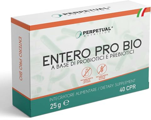 PROBIOTICI E PREBIOTICI - 40 compresse con Inulina, Lactobacillus Casei e Enterococcus Faecium - Probiotici per intestino, Benessere Totale per la Salute della Flora Intestinale