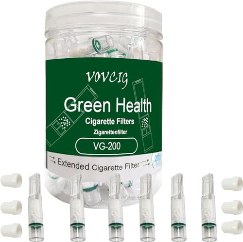 VOVCIG Filtro per sigarette, filtro per sigarette, filtro multiplo per sigarette, suggerimenti per fermare la nicotina e il catrame per regolare e sottile, 5,5 – 8,0 mm (200 pezzi)