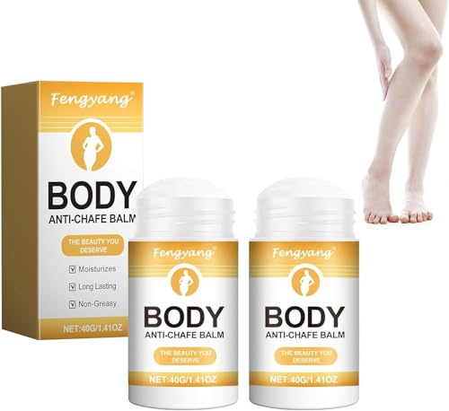 Fengyang® 2Pcs Anti-Wundreib-Stick, Anti-Chafing Balsam Stick, Feuchtigkeitsspendend Körpercreme, Für Oberschenkel, Schultern, Brust und Füße