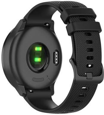 Strukturiertes Silikon Armband Kompatibel mit Fossil Q Crewmaster/Q Grant/Q Explorist/Q Commuter, 22mm Wasserdichte Weiches Ersatzriemen Uhrenarmband Sportarmband für Damen Herren, A-Schwarz