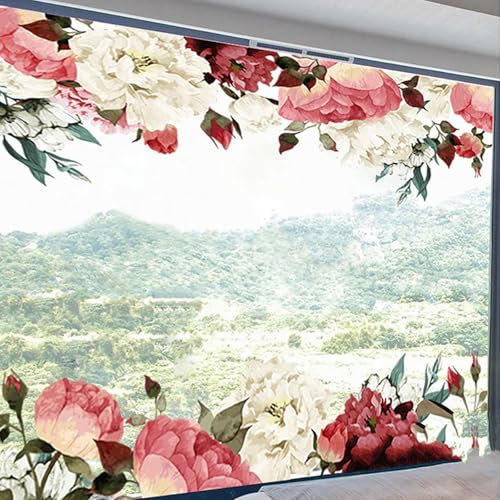 astylishome Wanddeko Schlafzimmer Aquarell Wandtattoo Vintage Wandbilder Wand Deko Blume Blüte Pflanze Blätter Wandsticker für Schlafzimmer Kinderzimmer Küche Möbel 1210