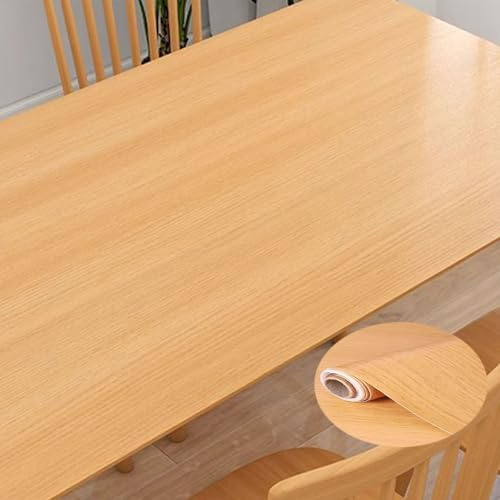 Eiauiuo Tisch Klebefolie Möbelfolie Table Stickers Holzoptik Tischaufkleber Möbelaufkleber PVC Selbstklebende Folie Wasserdicht Selbstklebende Tapete für Wand Tisch Küchen Möbel Dekofolie Schutzfolie(
