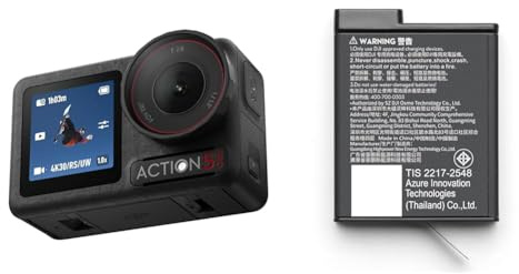 DJI Osmo Action 5 Pro Power Combo, Action-Kamera 4K mit 1/1.3 Sensor, 12 Std. verlängerte Akkulaufzeit mit 3 Akkus, Stabilisierung, Zwei OLED Touchscreens, Mini-Action-Kamera für Reisen, Vlog