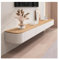 Meuble TV Suspendu Meuble Television Suspendu Meuble De Rangement pour La Maison avec Portes Console Multimédia Meuble TV d'angle Rond en Bois Massif pour Salon Moderne(160cm)