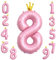 KOBOKO Zahlen Luftballon 8 Rosa, 40 Zoll Riesen Folienballon 8, Zahl 8 Ballon 8. Geburtstag Mädchen, Luftballons Geburtstag Mädchen 8 Jahre, Rosa Helium Ballons 8 mit Krone für Geburtstage Party Deko