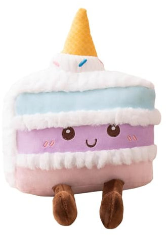 23cm Regenbogen Plüsch-Geburtstagstorte Kissen, Kuscheltier für Wohnkultur und Geschenk