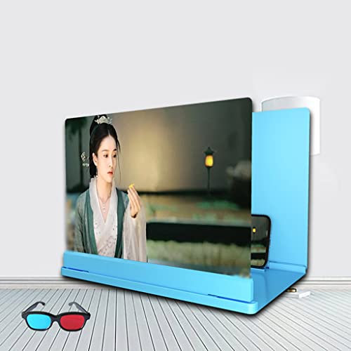 Computer Screen Enlarger For Laptop 6D HD Mobile Phone Magnifier Projector Screen for Movies Videos Games Screen Magnifying Glass with 2-in-1 Foldable Mobile Phone Stand Holder(Size:20IN,Color:Blue)