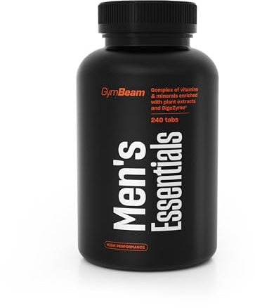 GymBeam Men‘s Essentials Vitamin und Mineralienkomplex - Nahrungsergänzungsmittel, komplexes Multivitamin speziell für Männer entwickelt, Tabletten mit 27 Inhaltsstoffen (240 Tab)