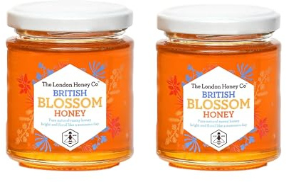 London Honey Company - British Summer Honey -Blossom Jar (2x227g) - 100% Pure Natural Unpasteurised Raw Honey - Sustainably Produced from our own Beehives.
