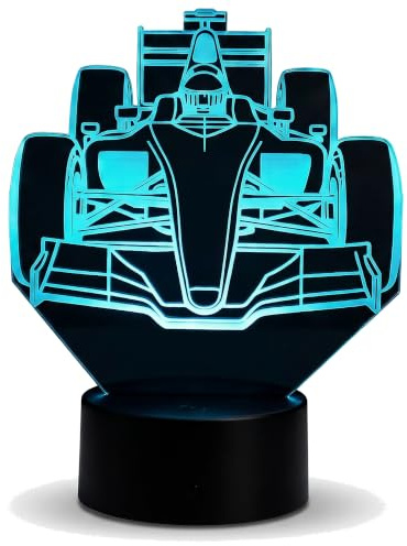 Rennwagen LED Lampe – Motorsport Nachtlicht & Tischlampe Geschenk | Geschenk für Motorsport- und Rennsport-Fans, 16 Farben, dimmbar, USB oder Batterie, Acrylglas Made in Germany