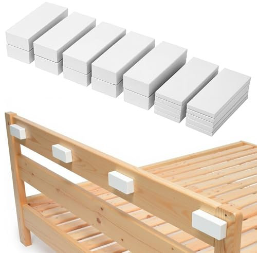 20Pcs Foam Headboard Bumpers, Wall Protector from Furniture, Self Adhesive Bed Frame Noise Stopper, 10Pcs (15mm) + 10Pcs (5mm) EVA Foam Anti-Vibration Furniture Pads for Wall, White