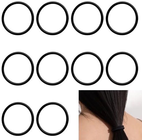 10 Pièces Élastique à Cheveux En Silicone pour le sport, Antidérapants, ultra résistants, Polyvalents, Unisexes Bracelet Élastique pour Homme et Femme (6,5 cm)