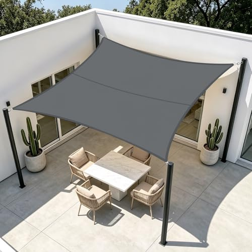HENG FENG Sonnensegel 3x4m Rechteckig Wasserdicht,Anthrazit | Sonnenschutzsegel strapazierfähiges Oxford, wasserdicht, 95% UV-Schutz & windstabil, mit Montageseilen für Terrasse/Garten