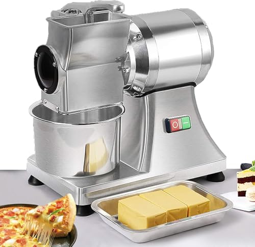 Dfdieratve Grattugia Elettrica Professionale per Formaggio, 0,75 Cv/550 W, Macina Formaggio con Contenitore, Efficienza 40 kg/H, Un'ottima Scelta per Pizzerie, Panetterie, Ristoranti
