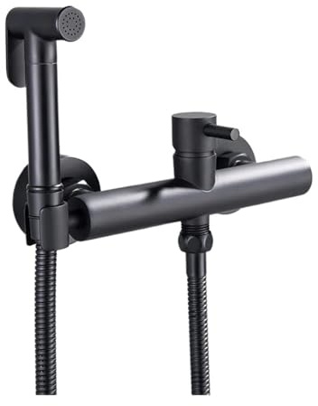 Douchette WC Portable Kit de douchette bidet portable en laiton for WC avec jet et mitigeur thermostatique(Color 2)