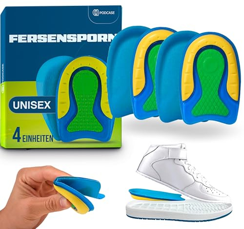 Podcase - Set di 4 Talloniere per Scarpe - Solette in Silicone per Uomo e Donna - Cuscinetti in Gel per Tallone - Unisex