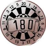 S.B.J - Sportland Pokal/Medaille Emblem, Motiv Dart, Durchmesser 50 mm, Bronze