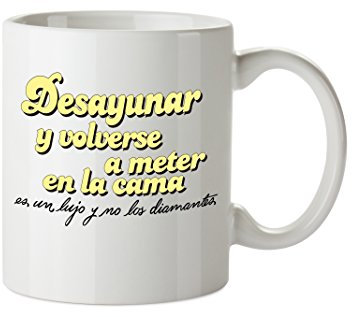 Planeta Gifts La Vecina Rubia Taza Mug Desayunar, Colección TanTanFan, Cerámica, Blanco, 8x10x10 cm