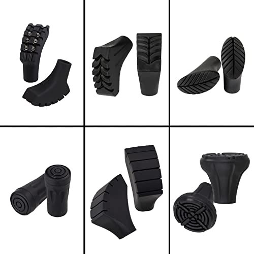 ALPIDEX Gummipuffer für Nordic Walking Stöcke Pads für Trekkingstöcke Verschiedene Ausführungen 2 Paar / 4 Paar / 6 Paar für alle gängigen Stockmodelle - 6 Paar Big