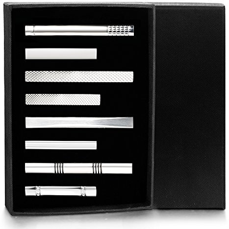 Milacolato 8ST Krawattenhalter Clip Krawattennadel Klipps für Männer Krawatte Krawattennadel Klemmbügel Set Skinny Regular Krawatten Krawatte Hochzeit Business Clips