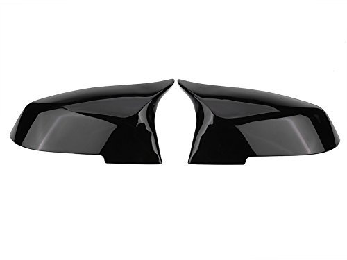 Aramox 1 Paar Kunststoff-Spiegelabdeckung für 220i 328i 420i F20 F21 F22 F30 F32 F33 F36 X1 E84(Glossy Black)