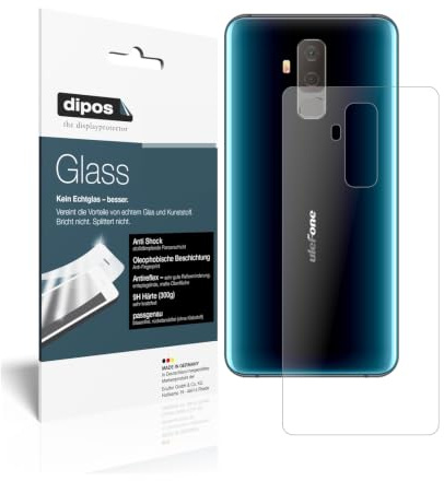 dipos 2x Displayschutzfolie 9H matt für Ulefone T2 Rückseite | Antireflex, entspiegelnd, bricht und splittert nicht, kein Echtglas, Anti-Shock, kratzfest, blasenfrei, selbstklebend