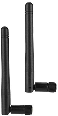 ASHATA 2PCS Netzwerkkarte Antenne, 2 STÜCKE Dual Band WiFi Netzwerkkarte Externe Antenne,Hohe Verstärkung SMA Schnittstelle Antenna für WLAN- und WiFi-Router(2DBi)
