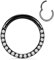 16G CZ Opal Nasenringe Septum Clicker 316L Chirurgisches Stahlsegment Helix Knorpel Conch Hoop Ohrringe Hoop Daith Piercing Schmuck (schwarz-1206cz, 16G-6mm)
