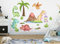 Osomhome Dino Wandtattoo Dinosaurier (170x85cm) I Wandsticker Dinosaurier | Wandaufkleber Wandbild Kinderbilder | Dino Deco Kinderzimmer Junge & Mädchen I Triceratops os3226