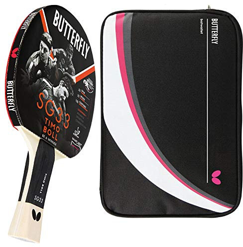 Butterfly Timo Boll SG33 Tischtennisschläger + Tischtennishülle Drive Case 2 | Tischtennisschlägerset | Tischtennis Hobby Set