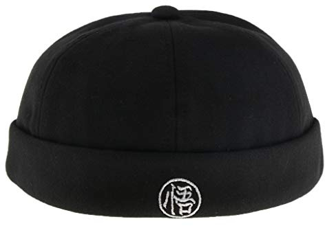 Herren Vintage Docker Mütze Wollfilz Leon Beanie Cap Verstellbar Hellgrau