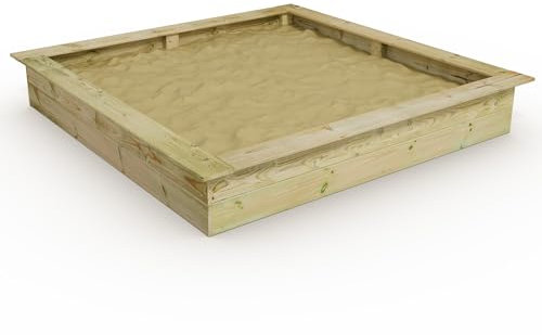 WICKEY Sabbiera in legno King Kong 195 x 195 cm per bambini in giardino